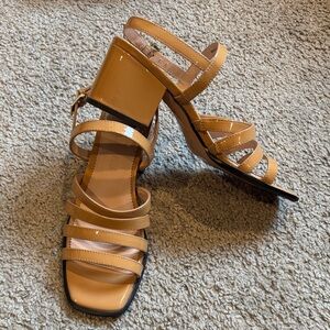 J. Crew Tan Strappy Block Heel Sandals